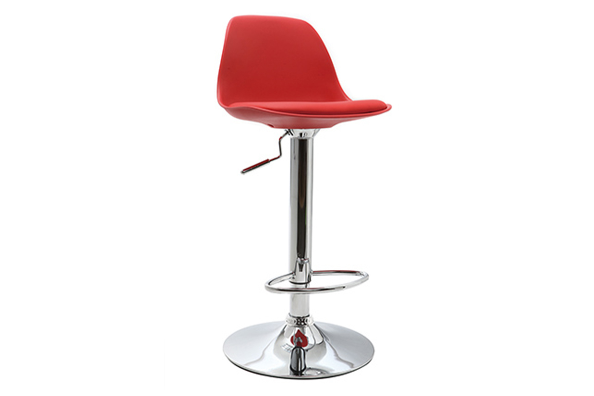 Set di 2 sgabelli da bar design colore rosso STEEVY