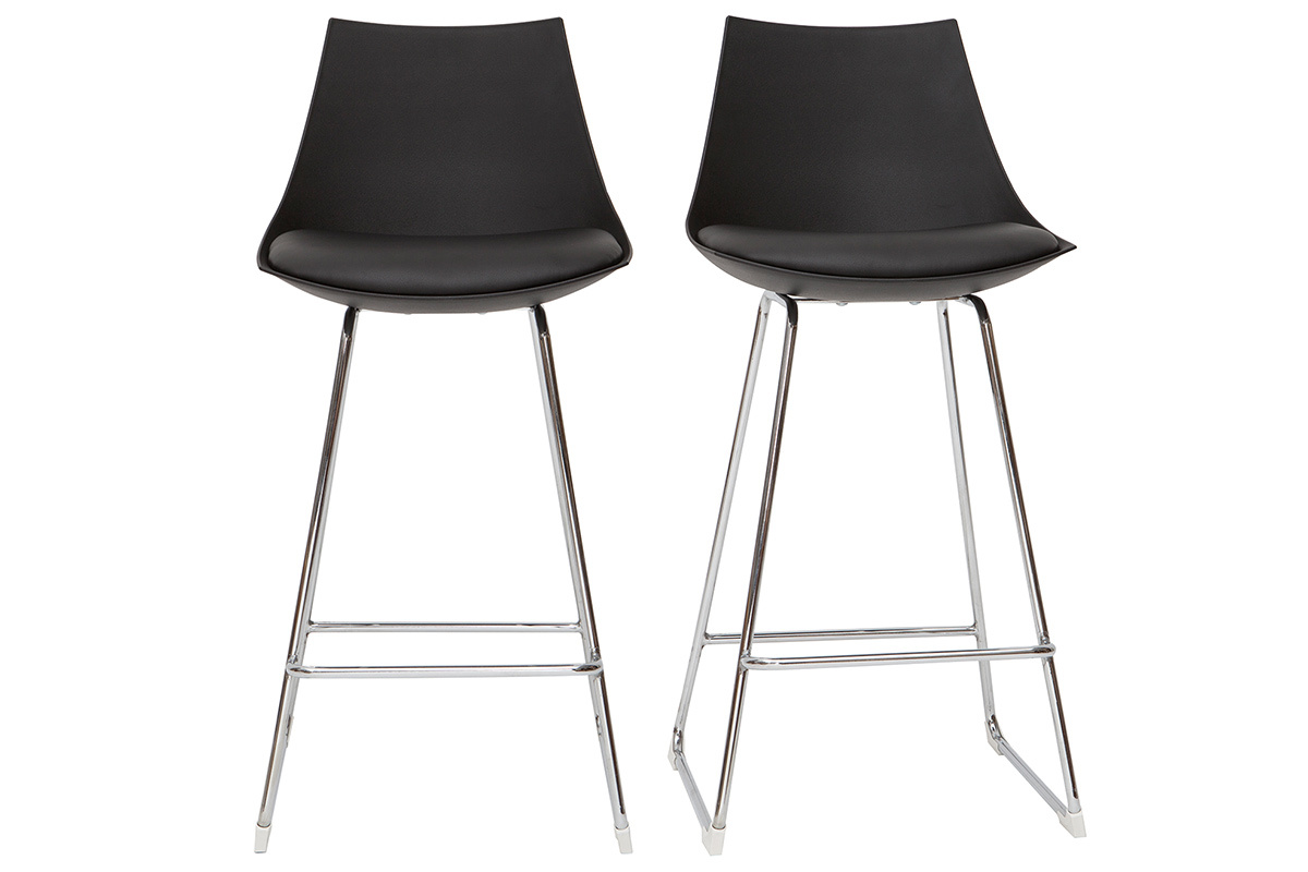 Set di 2 sgabelli da bar design neri 65 cm JUNE