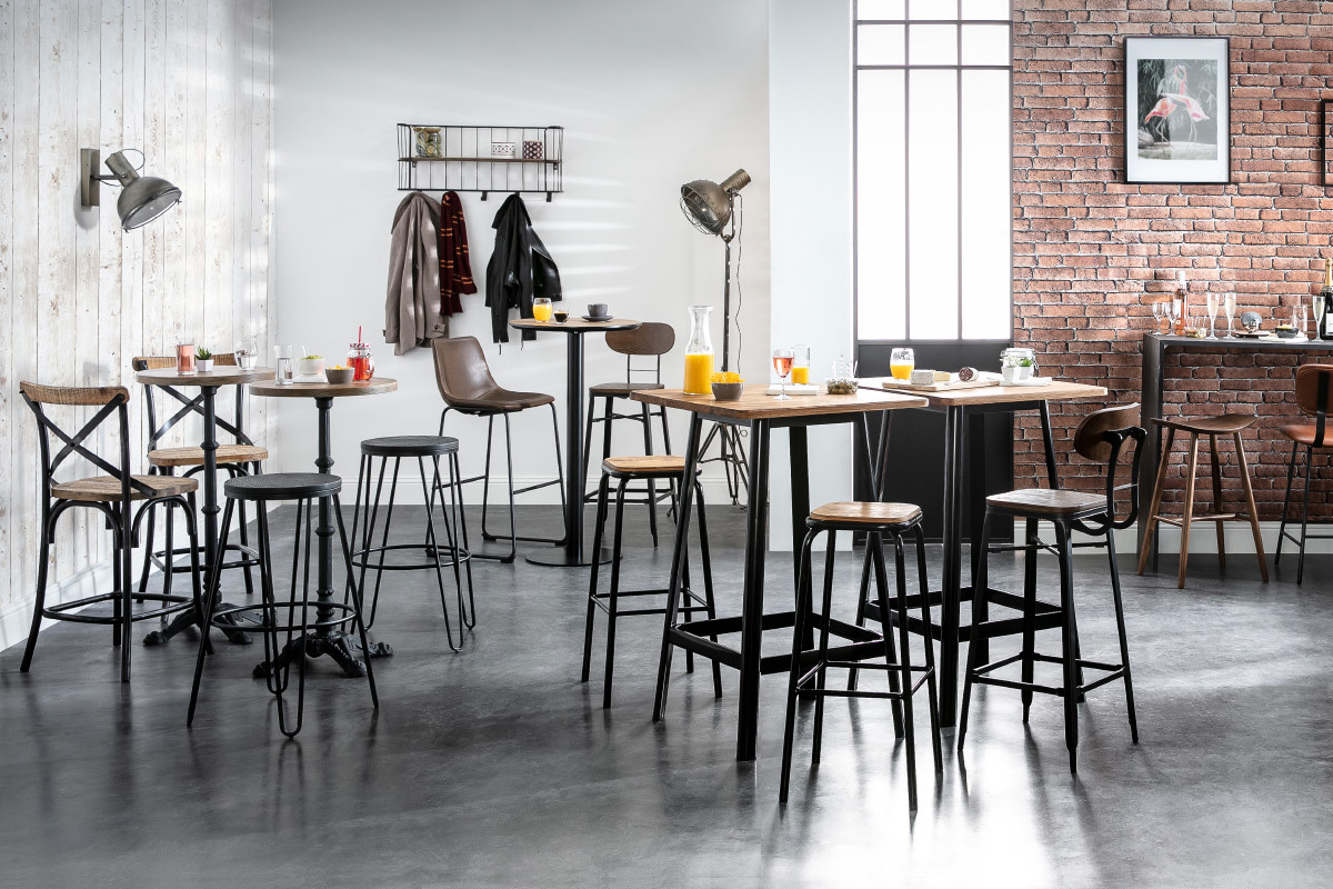 Set di 2 sgabelli da bar design nero H75cm MEMPHIS