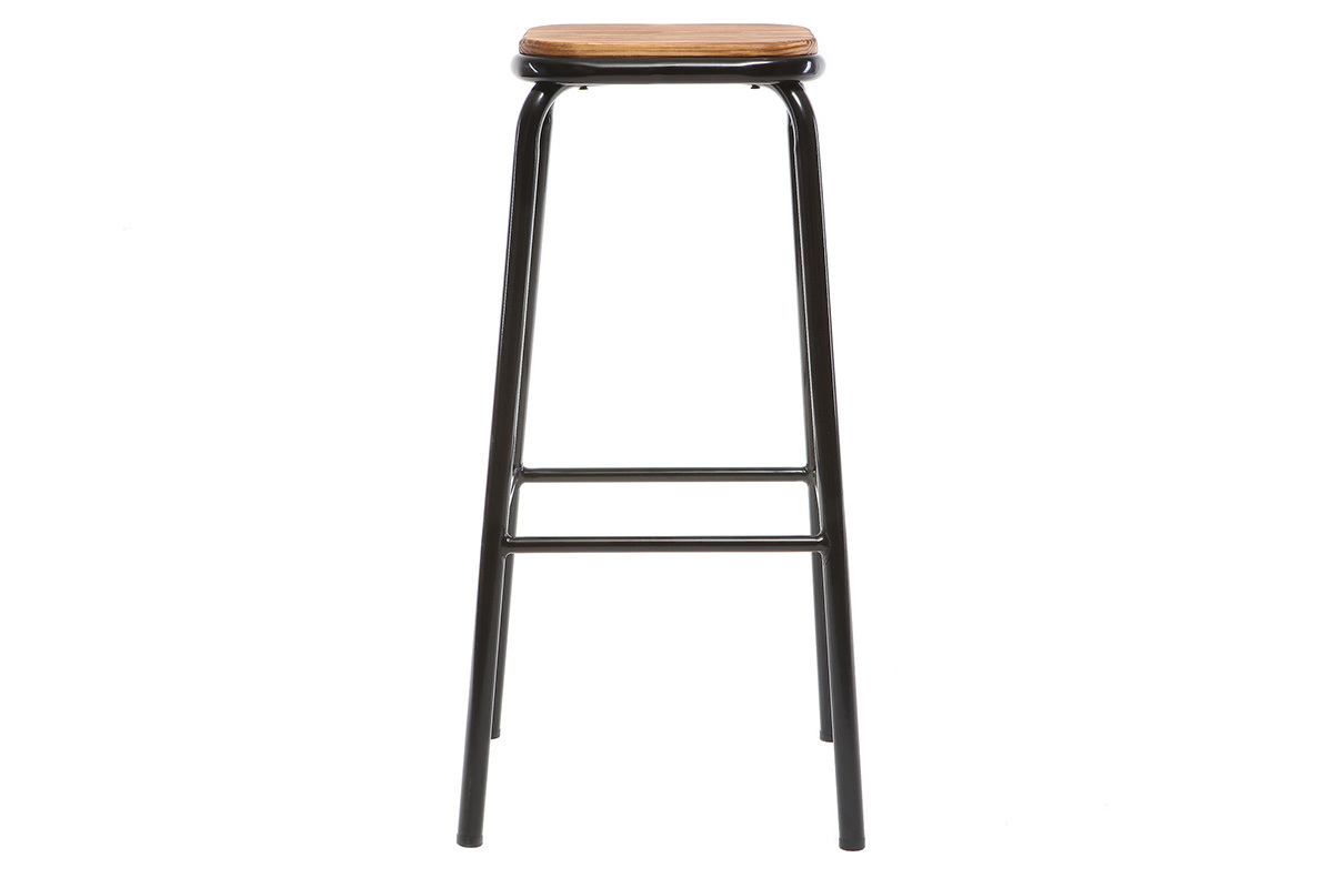 Set di 2 sgabelli da bar design nero H75cm MEMPHIS