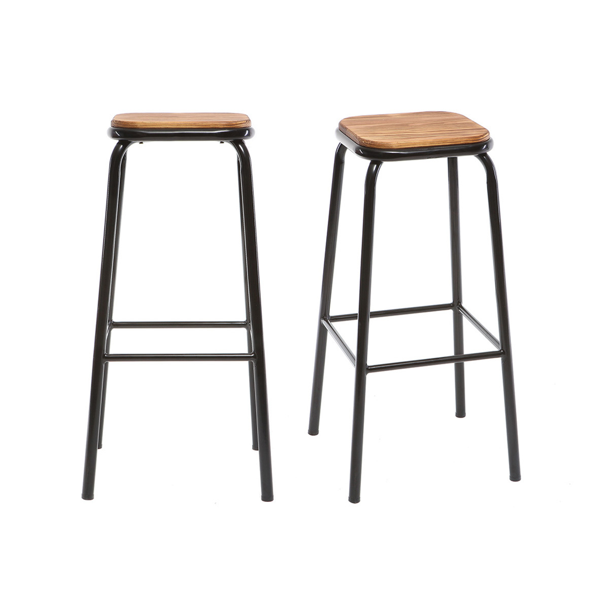 Set di 2 sgabelli da bar design nero H75cm MEMPHIS