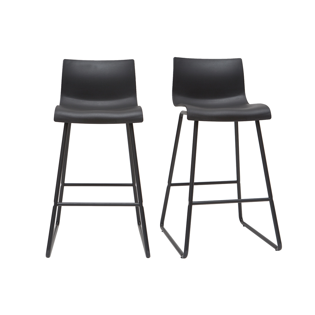 Set di 2 sgabelli da bar metallo e PP nero 65 cm ONA