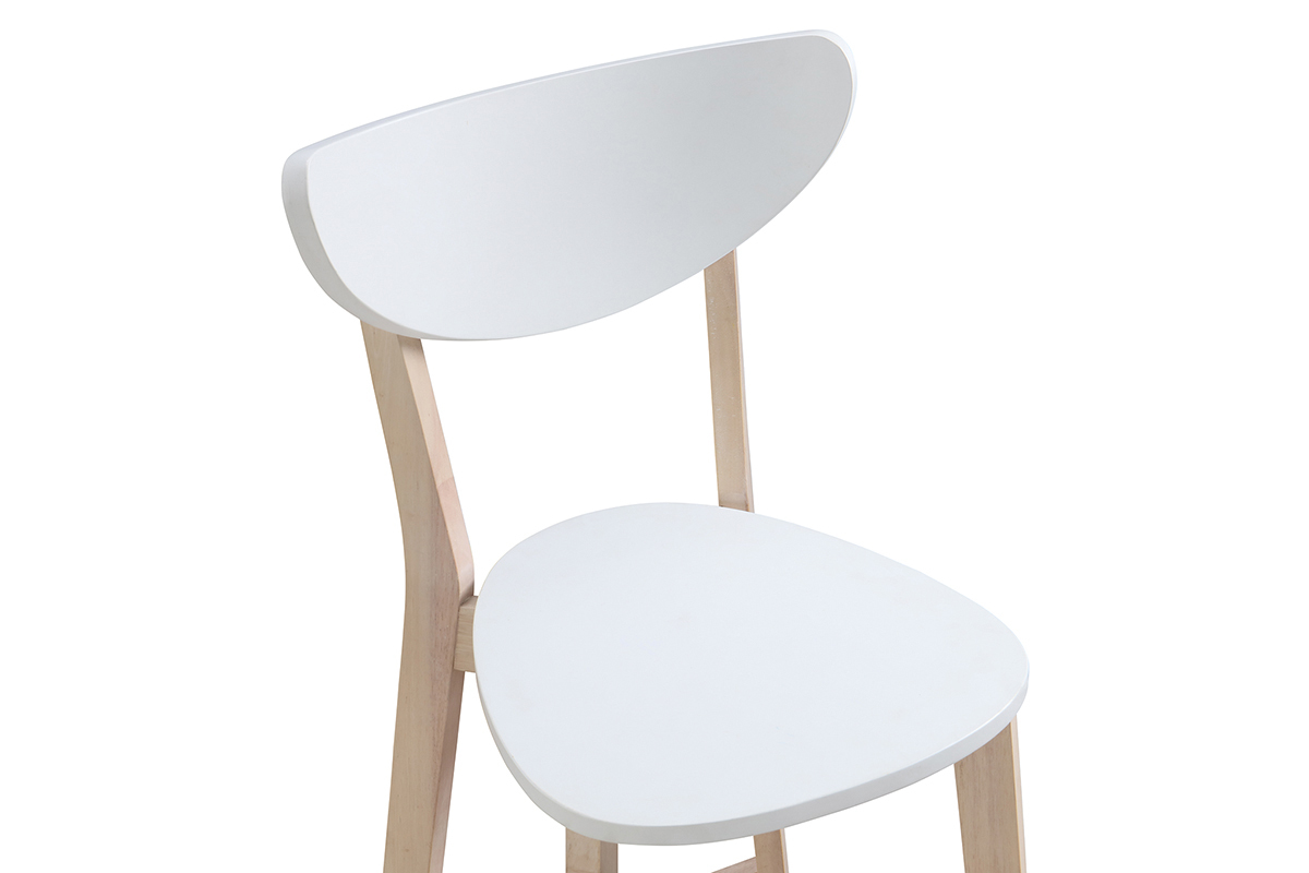 Set di 2 sgabelli da bar scandinavo bianco e legno 75cm LEENA