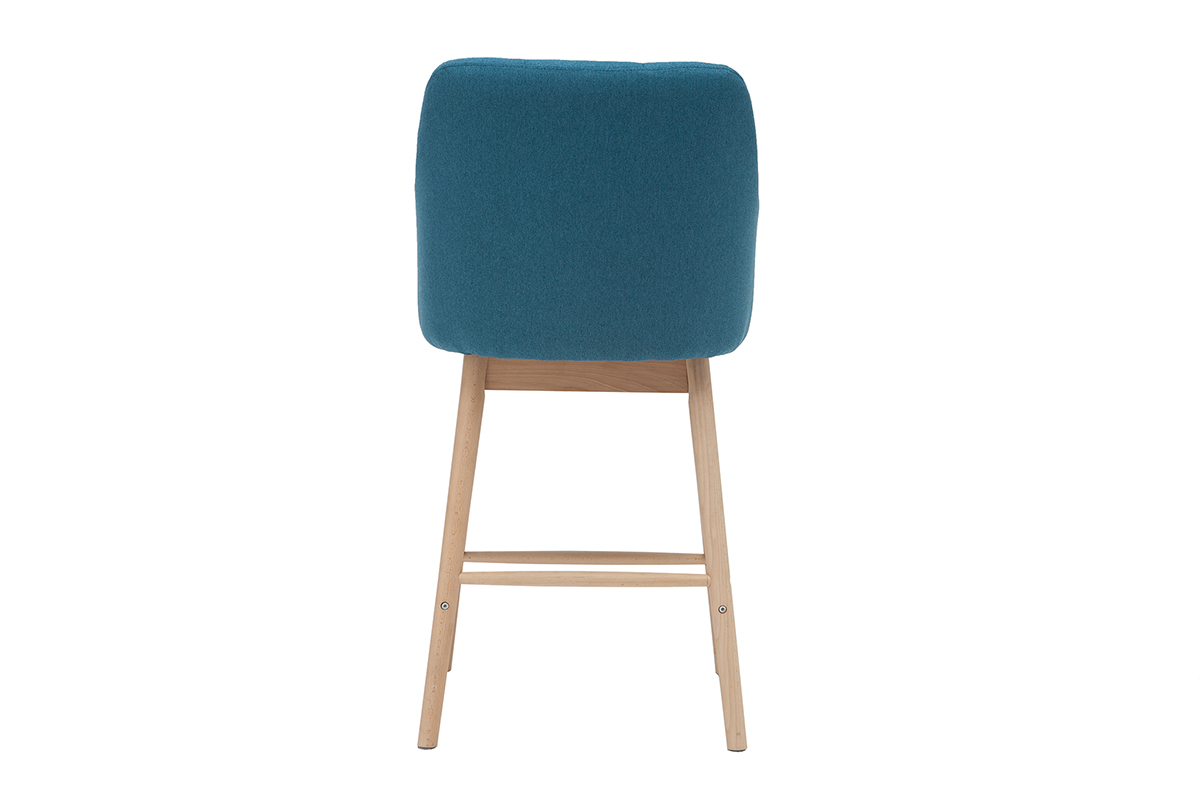 Set di 2 sgabelli scandinavi blu anatra e legno H64 cm BALTIK