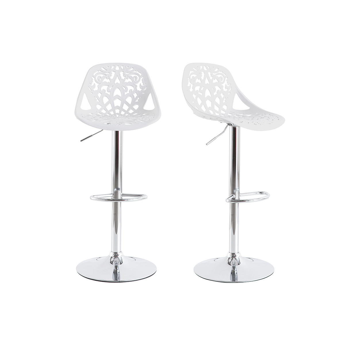 Sgabelli da bar design barocco bianco - set di 2 BAROCCA