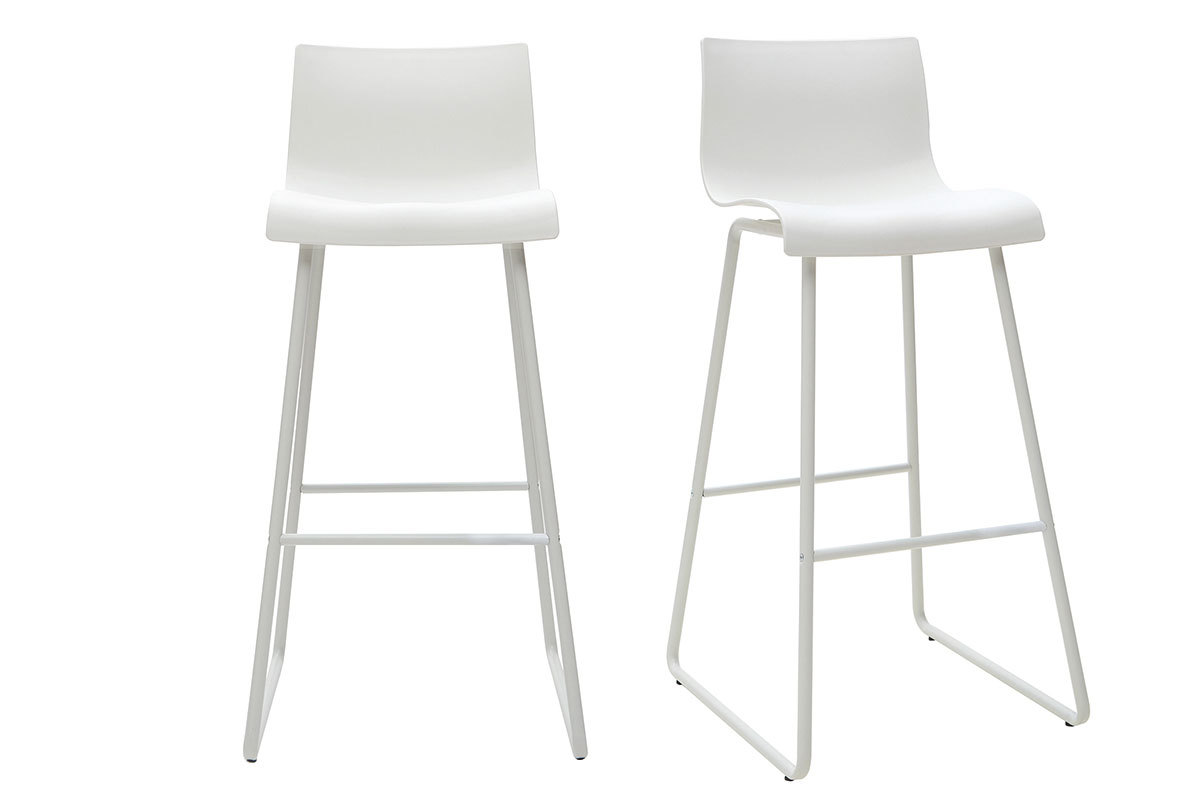 Sgabelli da bar design bianco 76 cm (set di 2) ONA