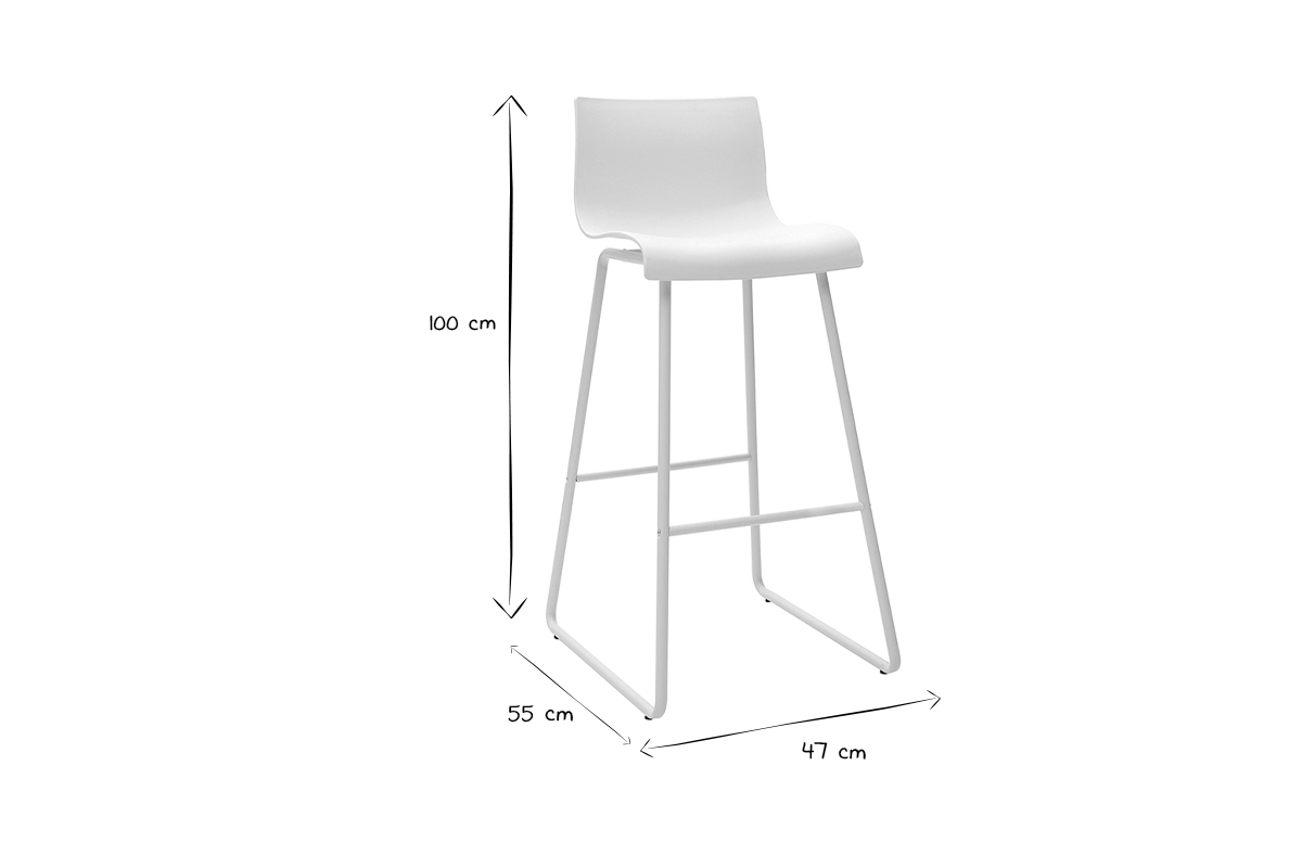 Sgabelli da bar design bianco 76 cm (set di 2) ONA