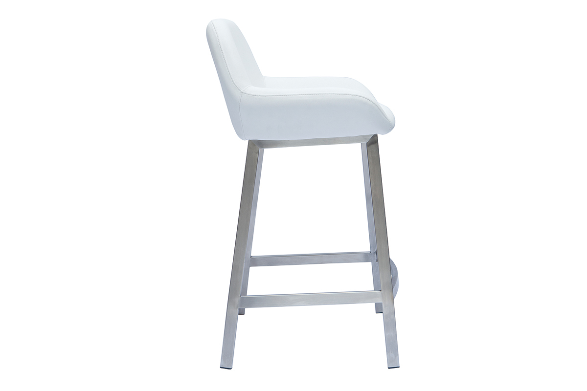 Sgabelli da bar design bianco e base metallo (lotto di 2) RINGER