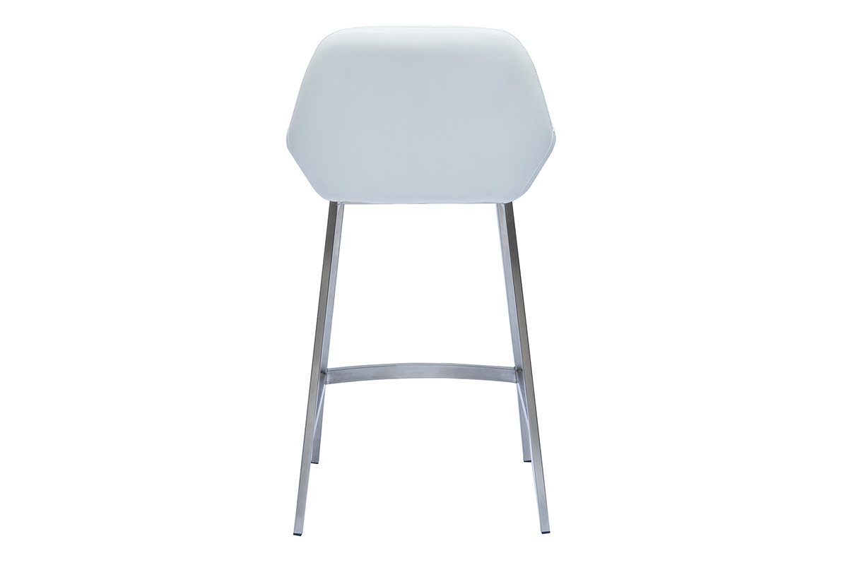 Sgabelli da bar design bianco e base metallo (lotto di 2) RINGER