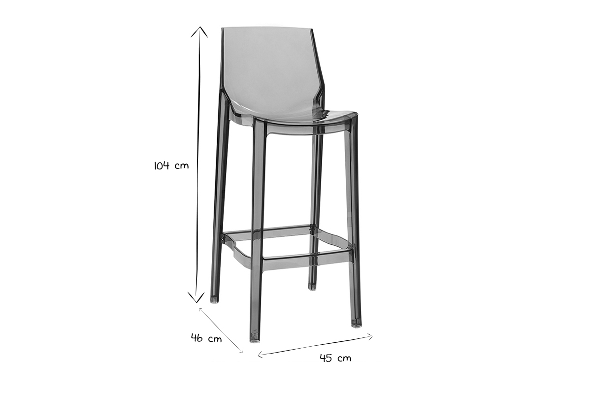 Sgabelli da bar design grigio fum set di 2 YLAK