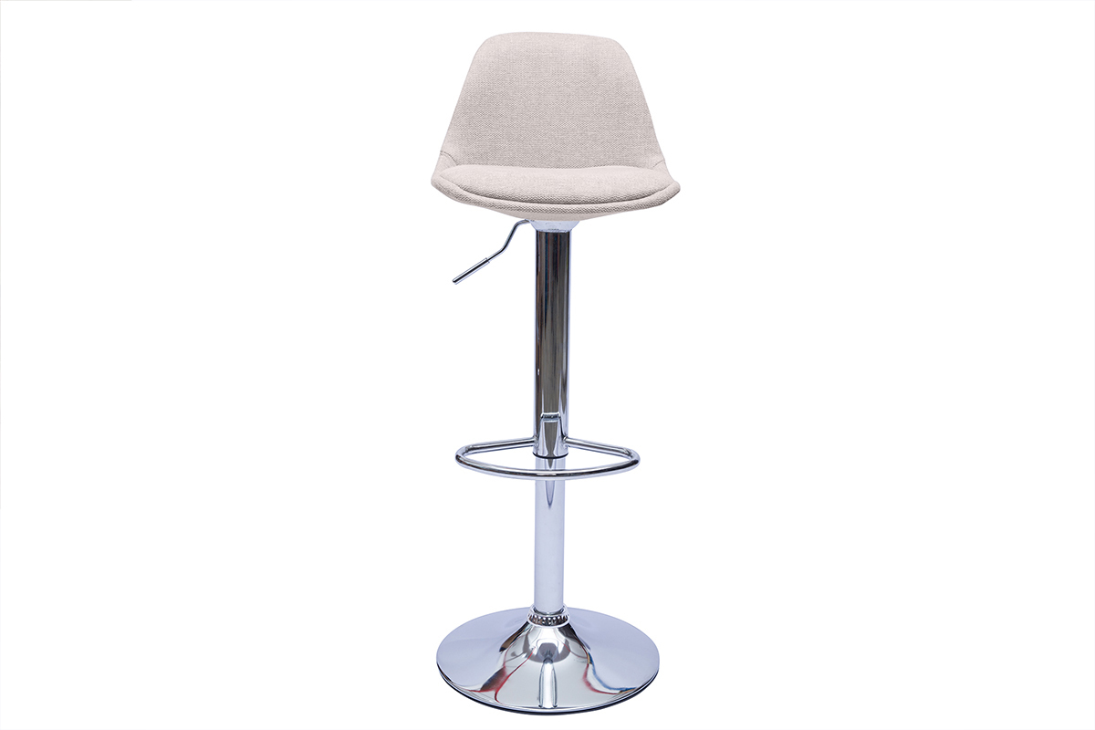 Sgabelli da bar design in tessuto effetto velluto beige (set di 2) STEEVY