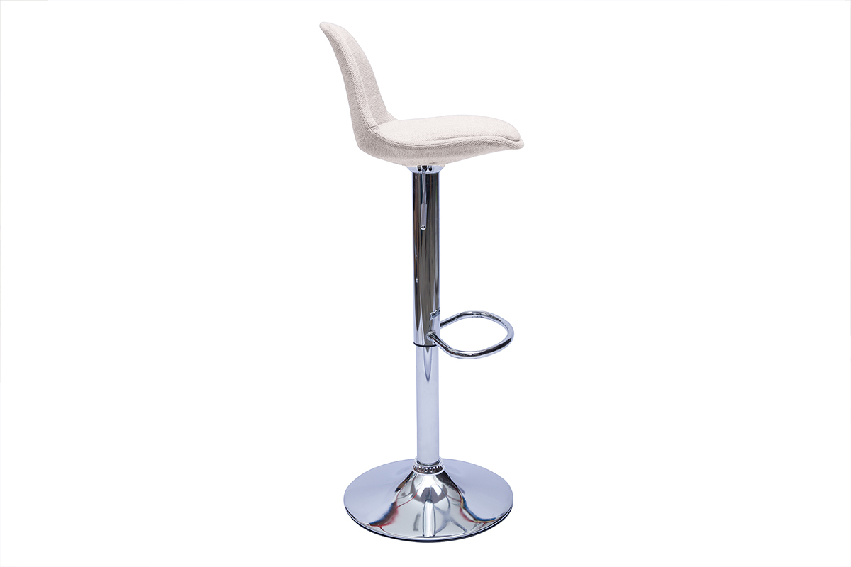 Sgabelli da bar design in tessuto effetto velluto beige (set di 2) STEEVY