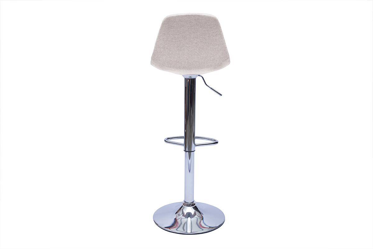 Sgabelli da bar design in tessuto effetto velluto beige (set di 2) STEEVY