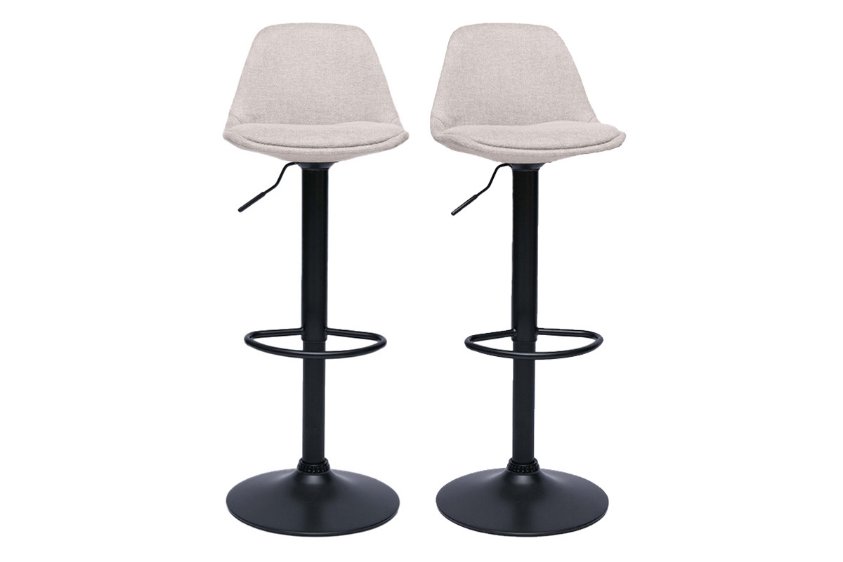 Sgabelli da bar design in tessuto effetto velluto beige (set di 2) STEEVY