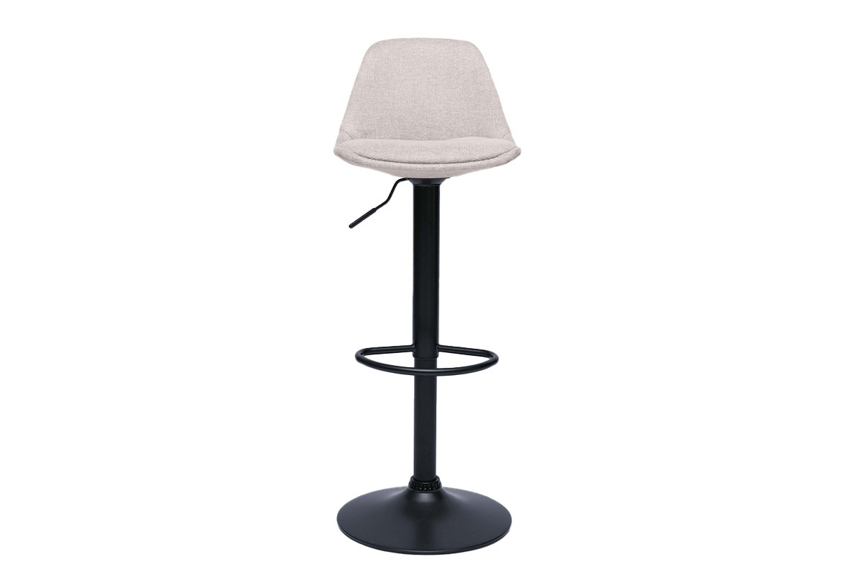 Sgabelli da bar design in tessuto effetto velluto beige (set di 2) STEEVY