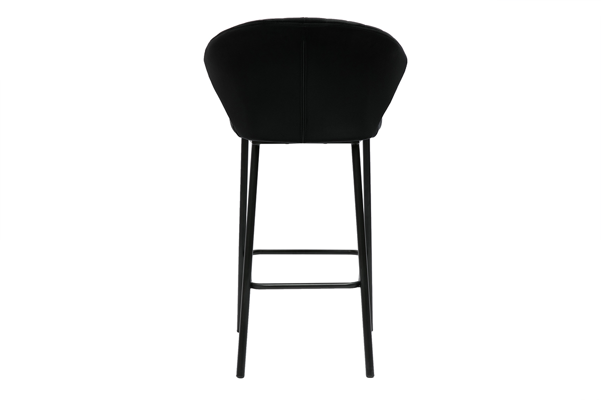 Sgabelli da bar design in velluto nero H68 cm (set di 2) DALLY