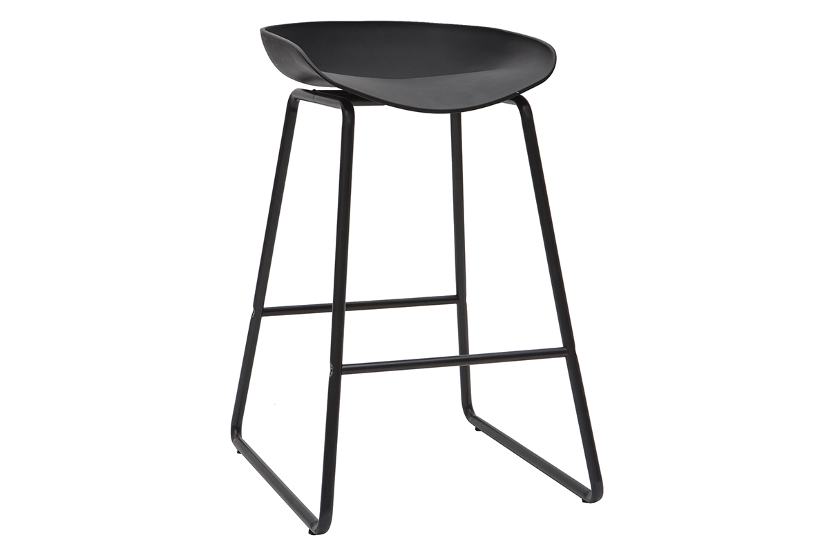 Sgabelli da bar design neri H65 cm (set di 2) PEBBLE