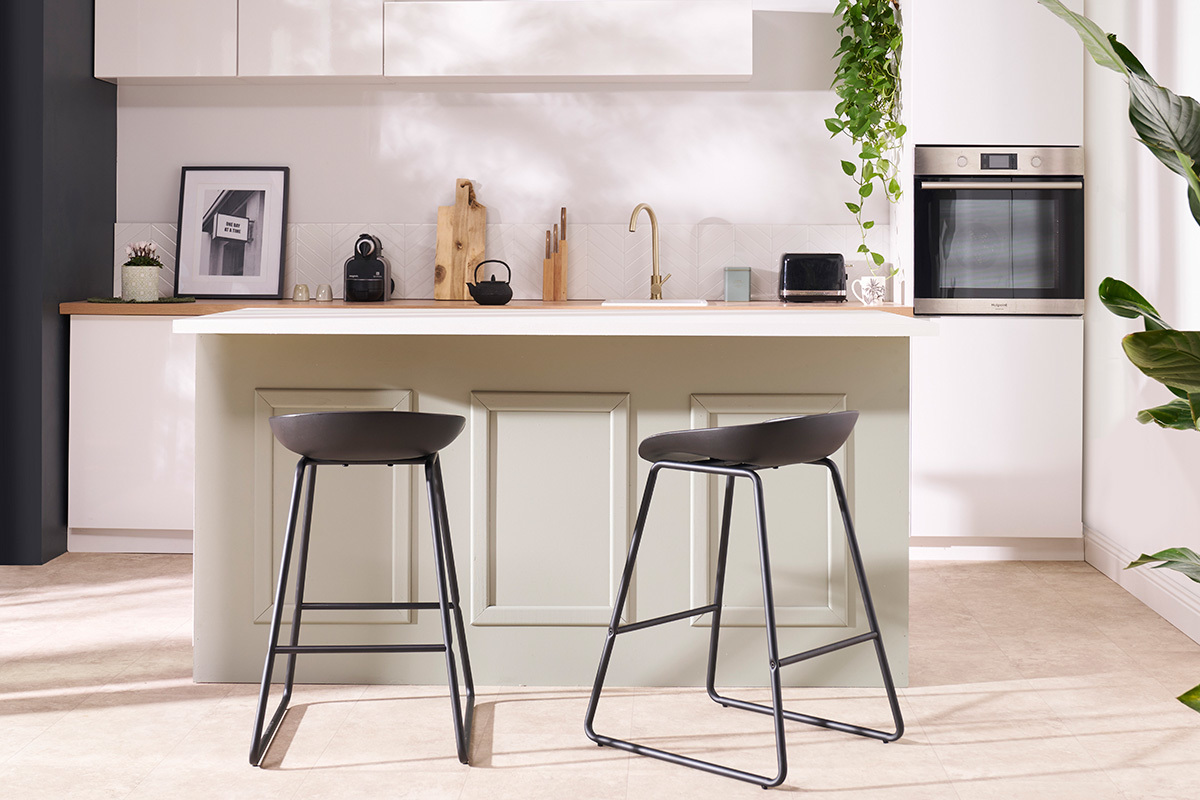 Sgabelli da bar design neri H65 cm (set di 2) PEBBLE