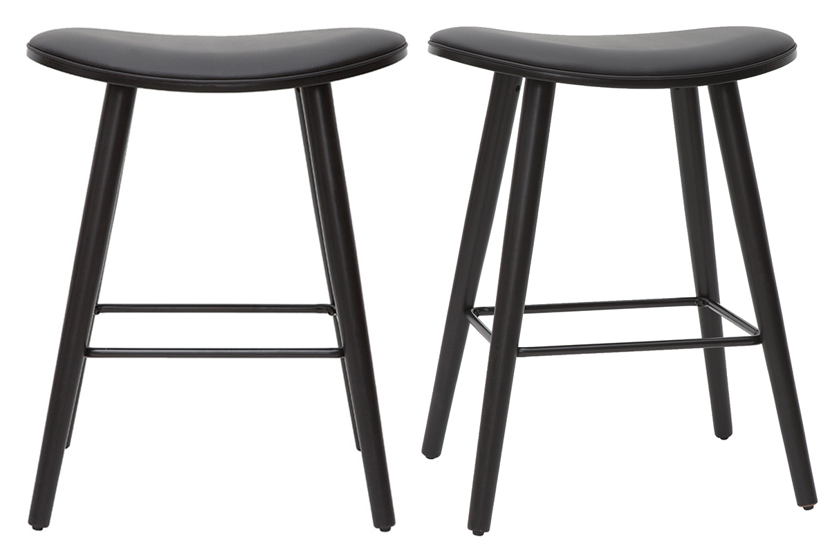 Sgabelli da bar design nero H65 cm (set di 2) MEADOW