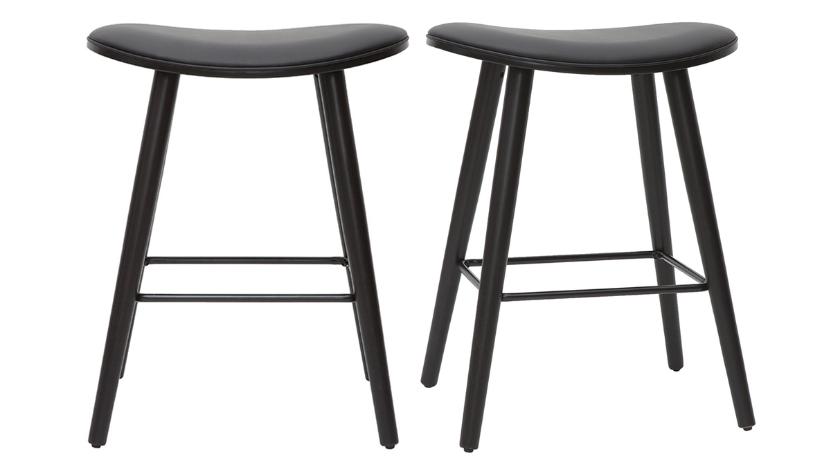 Sgabelli da bar design nero H65 cm (set di 2) MEADOW