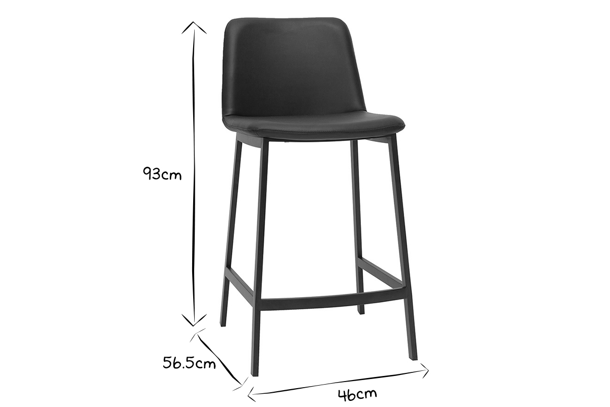 Sgabelli da bar design nero H66 cm (lotto di 2) ARSENE