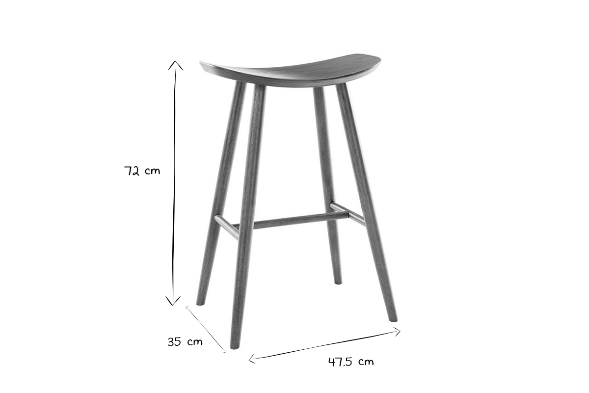 Sgabelli da bar design noce H72 cm (set di 2) DEMORY