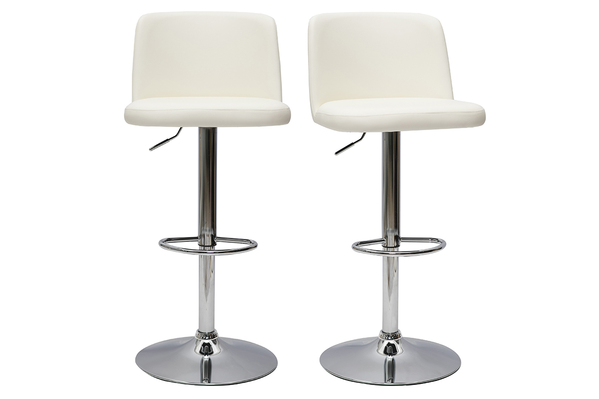 Sgabelli da bar design regolabili bianchi (set di 2) MONTI