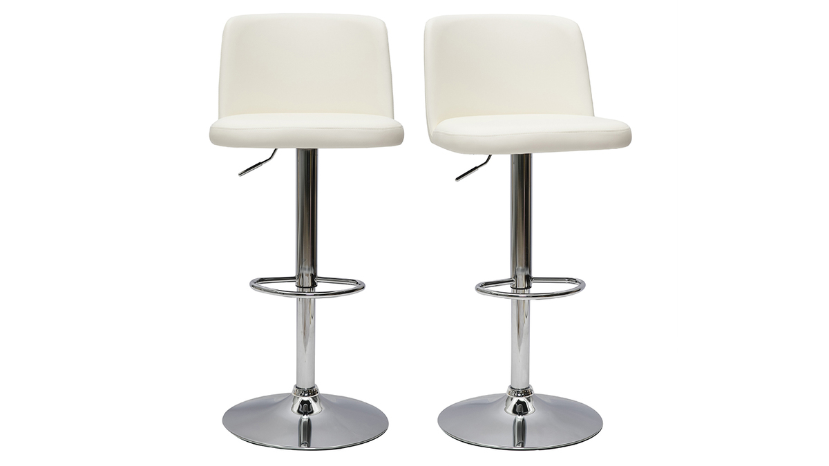 Sgabelli da bar design regolabili bianchi (set di 2) MONTI