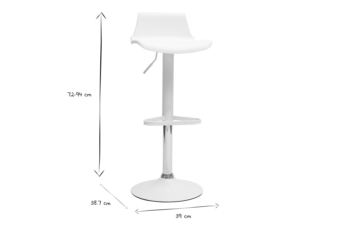 Sgabelli da bar design regolabili bianco 360 (set di 360) KRONOS