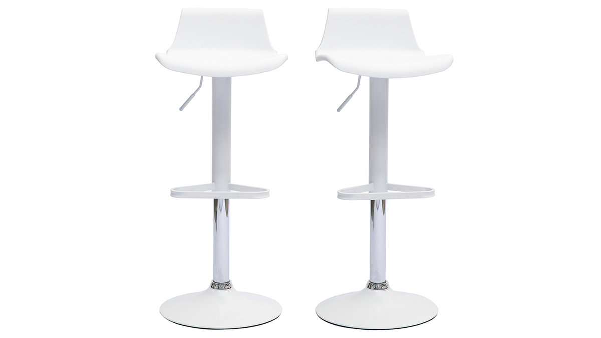 Sgabelli da bar design regolabili bianco 360 (set di 360) KRONOS