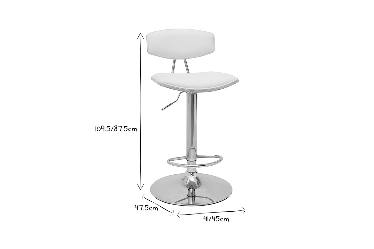 Sgabelli da bar design regolabili bianco e legno chiaro (set di 2) VASCO