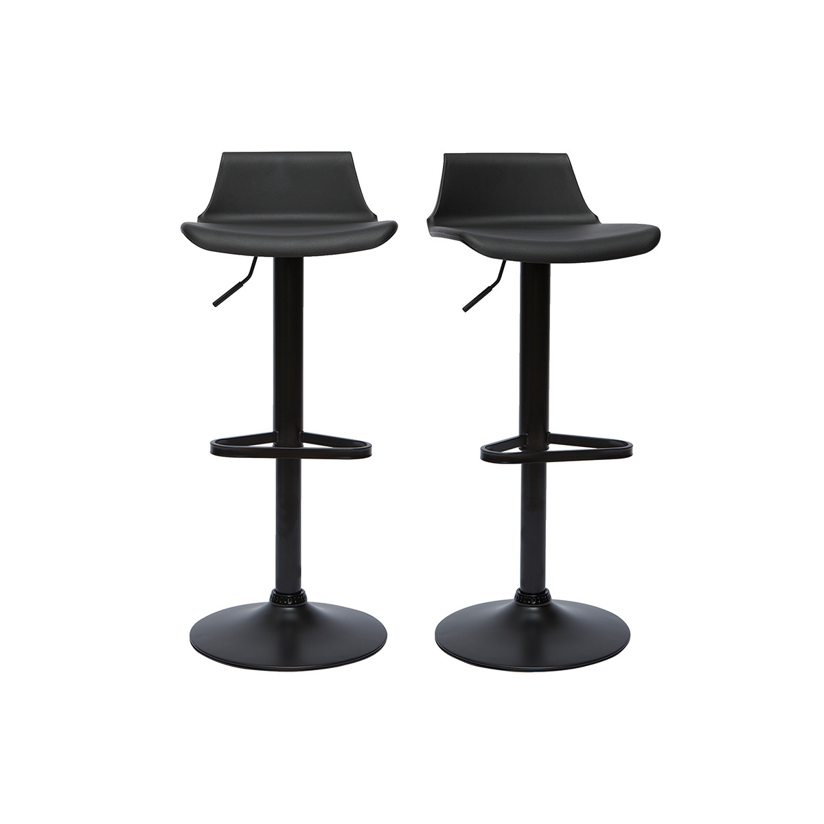 Sgabelli da bar design regolabili nero 360° (set di 2) KRONOS