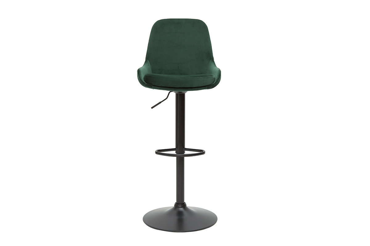 Sgabelli da bar design regolabili velluto verde (set di 2) HOLO