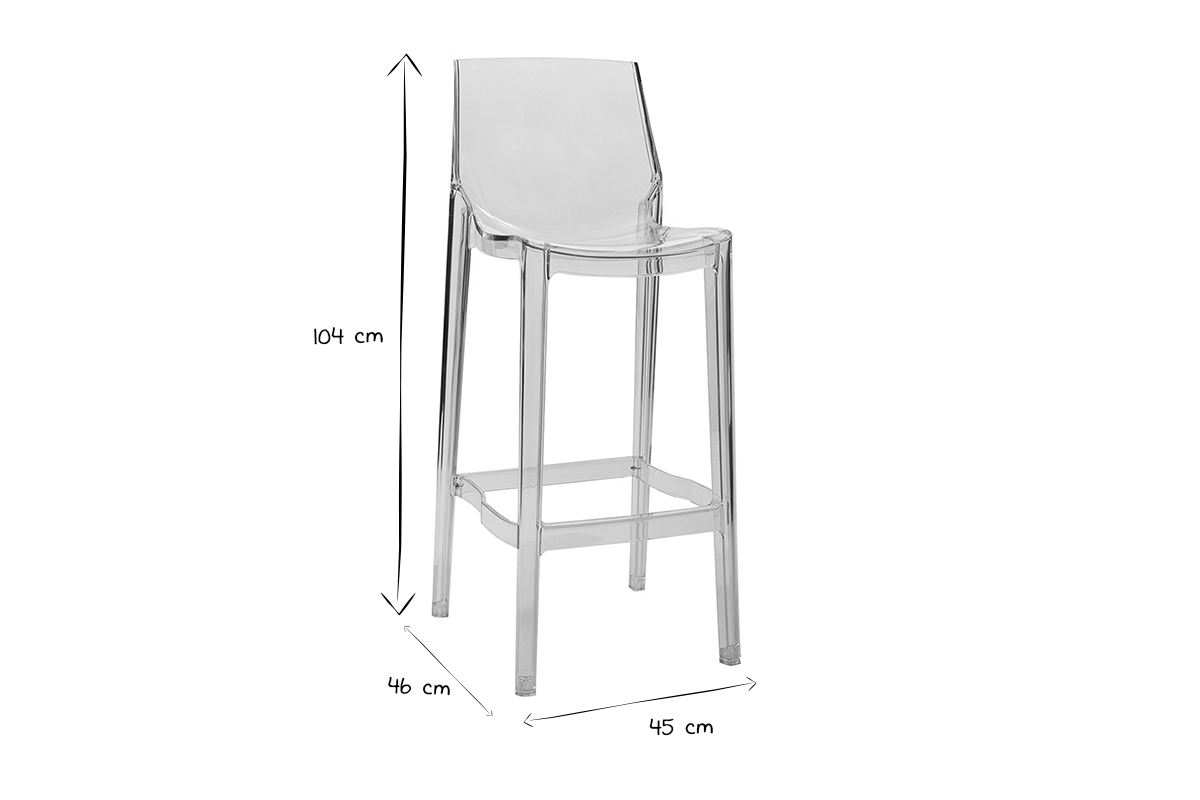 Sgabelli da bar design trasparenti set di 2 YLAK