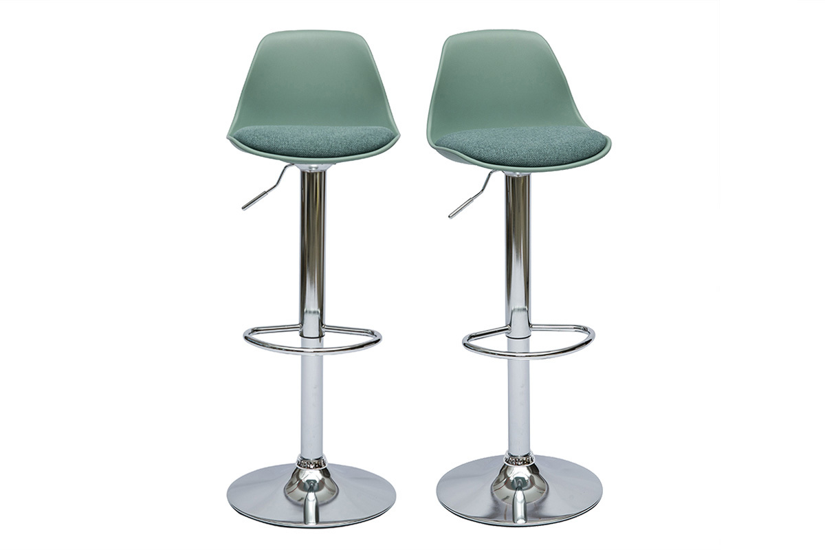 Sgabelli da bar design verde-azzurro (set di 2) STEEVY