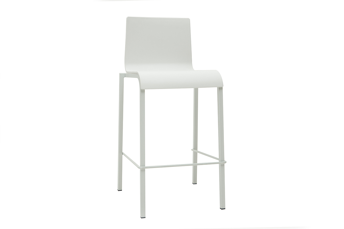 Sgabelli da bar di design impilabili bianchi H65 cm (set di 2) KUPA