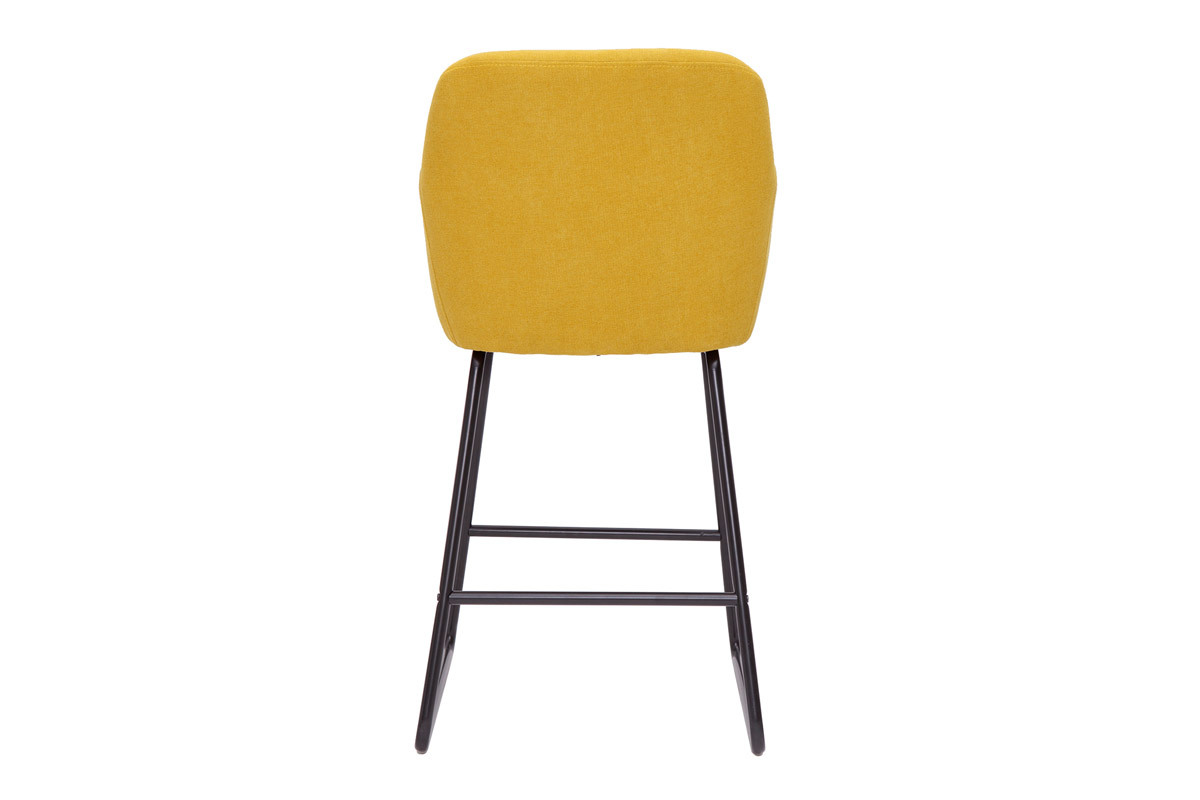 Sgabelli da bar in tessuto effetto velluto giallo senape H65 cm (set di 2) AMIKA