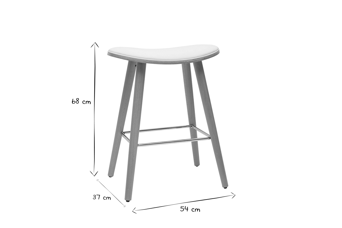 Sgabelli da bar legno chiaro e bianco H65 cm (set di 2) MEADOW