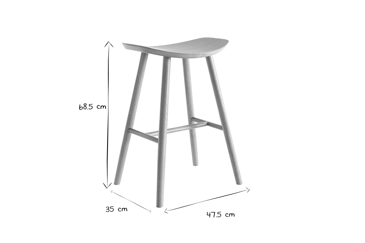 Sgabelli da bar legno chiaro H65 cm (set di 2) DEMORY