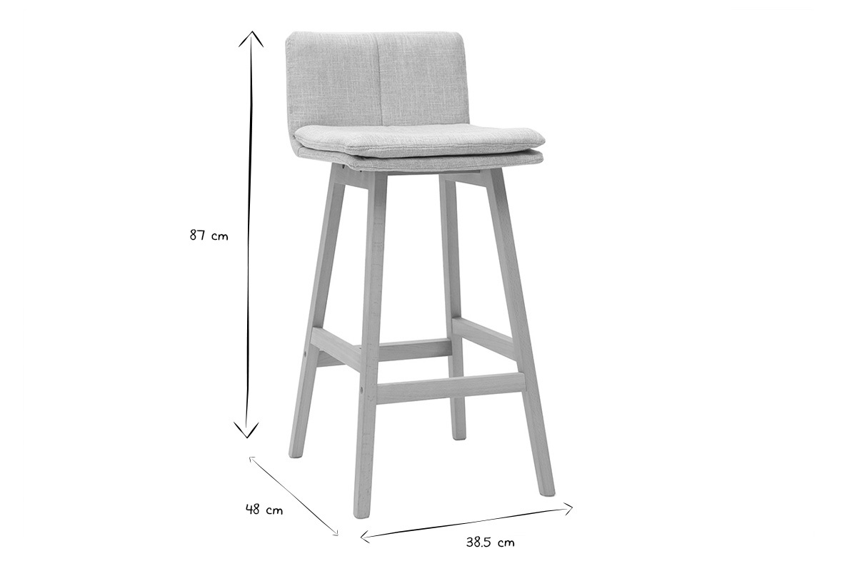 Sgabelli da bar legno e grigio perla 65cm set di 2 JOAN