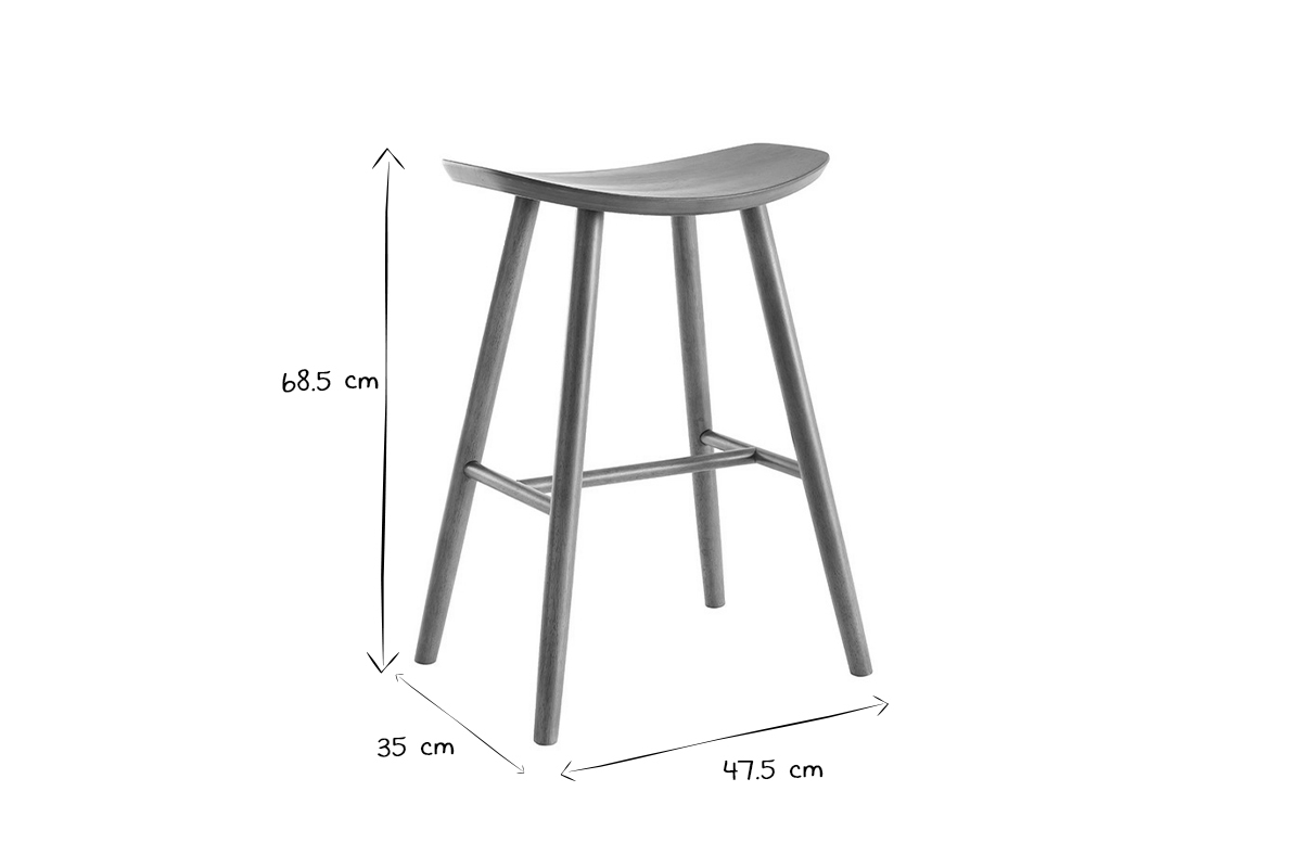 Sgabelli da bar noce H65 cm (set di 2) DEMORY