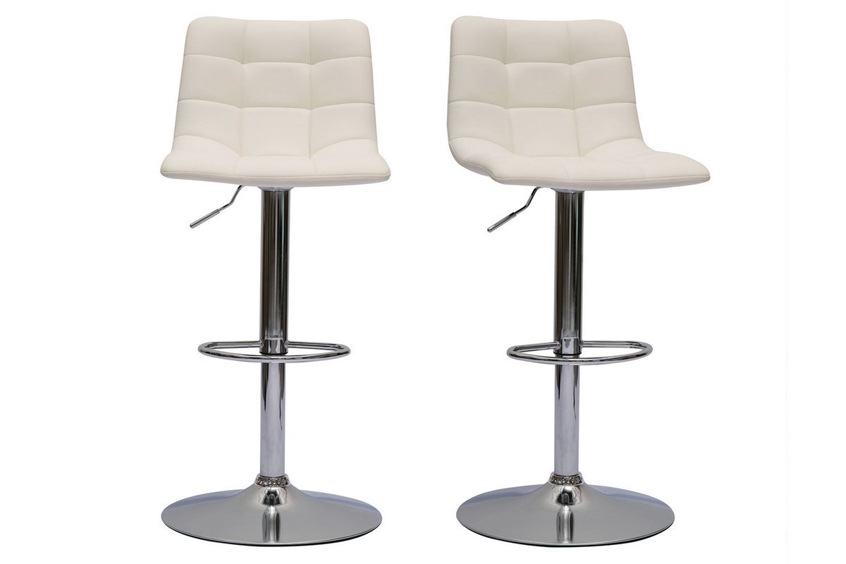 Sgabelli da bar regolabili design bianco (set di 2) MAXWELL