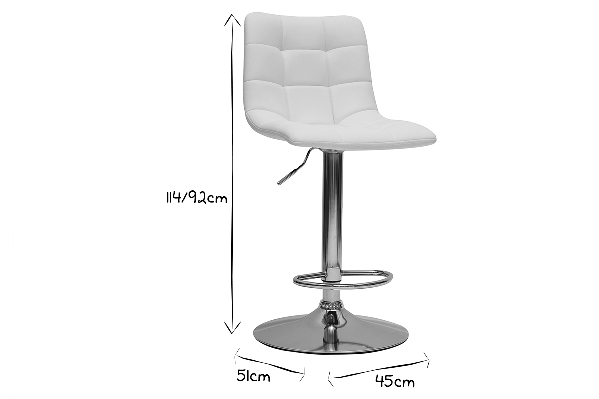 Sgabelli da bar regolabili design bianco (set di 2) MAXWELL