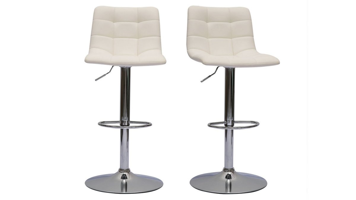 Sgabelli da bar regolabili design bianco (set di 2) MAXWELL