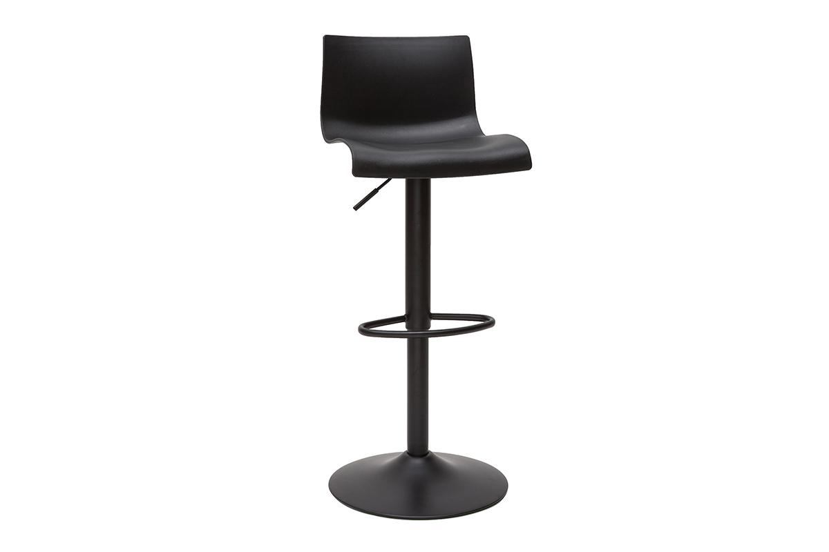 Sgabelli da bar regolabili design in metallo nero (set di 2) ONA