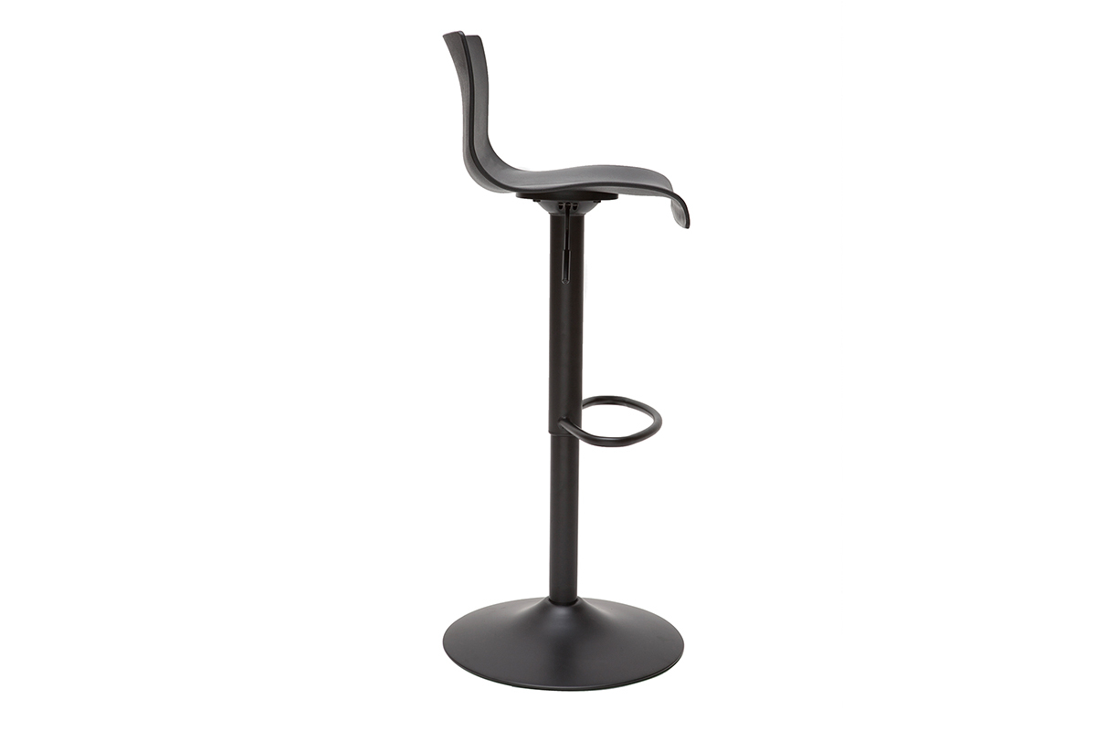 Sgabelli da bar regolabili design in metallo nero (set di 2) ONA