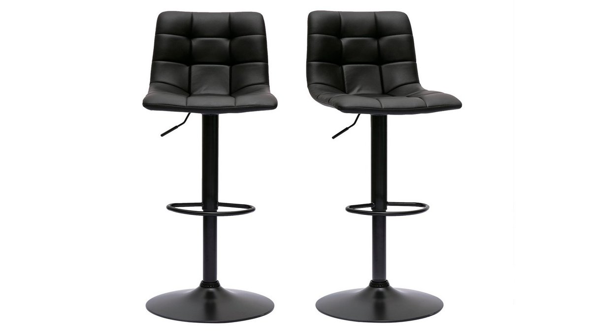 Sgabelli da bar regolabili design nero (set di 2) MAXWELL