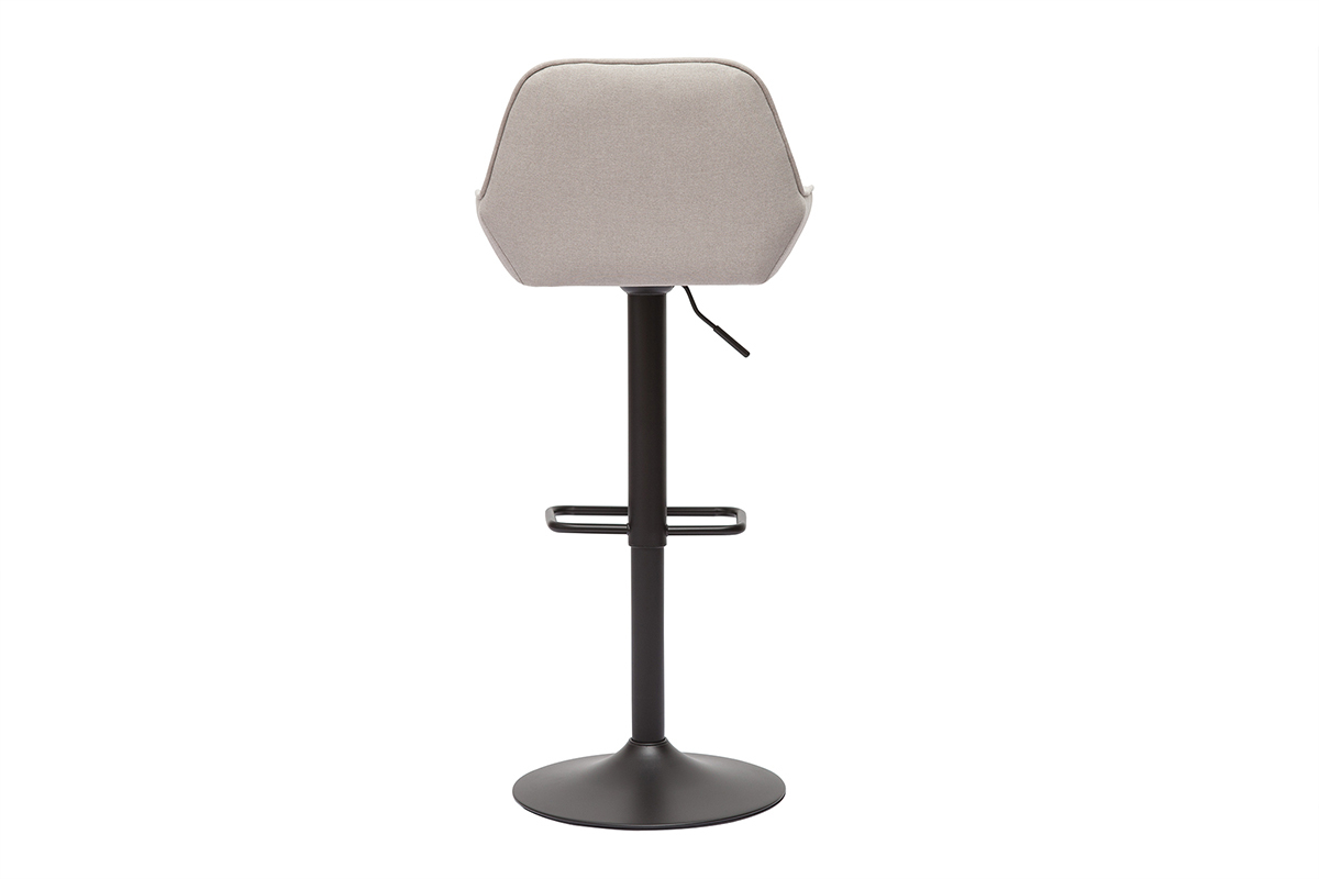 Sgabelli da bar regolabili in tessuto beige e metallo nero (set di 2) RONNIE