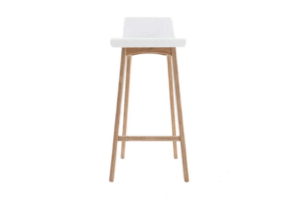 Sgabelli da bar scandinavi bianco e legno chiaro H75 cm (set di 2) BALTIK