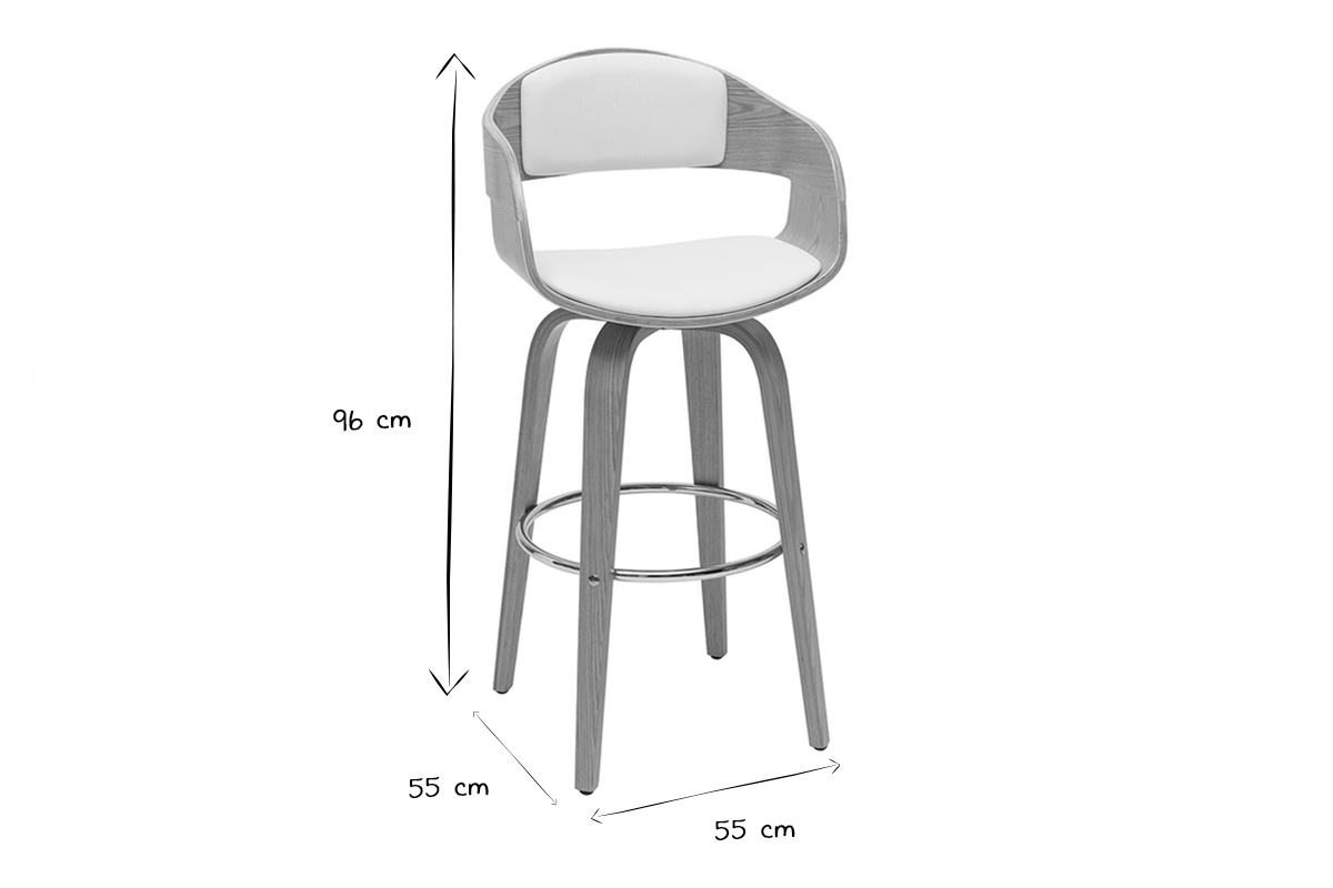 Sgabelli da bar scandinavi girevoli 360 in legno chiaro H67 cm GAO